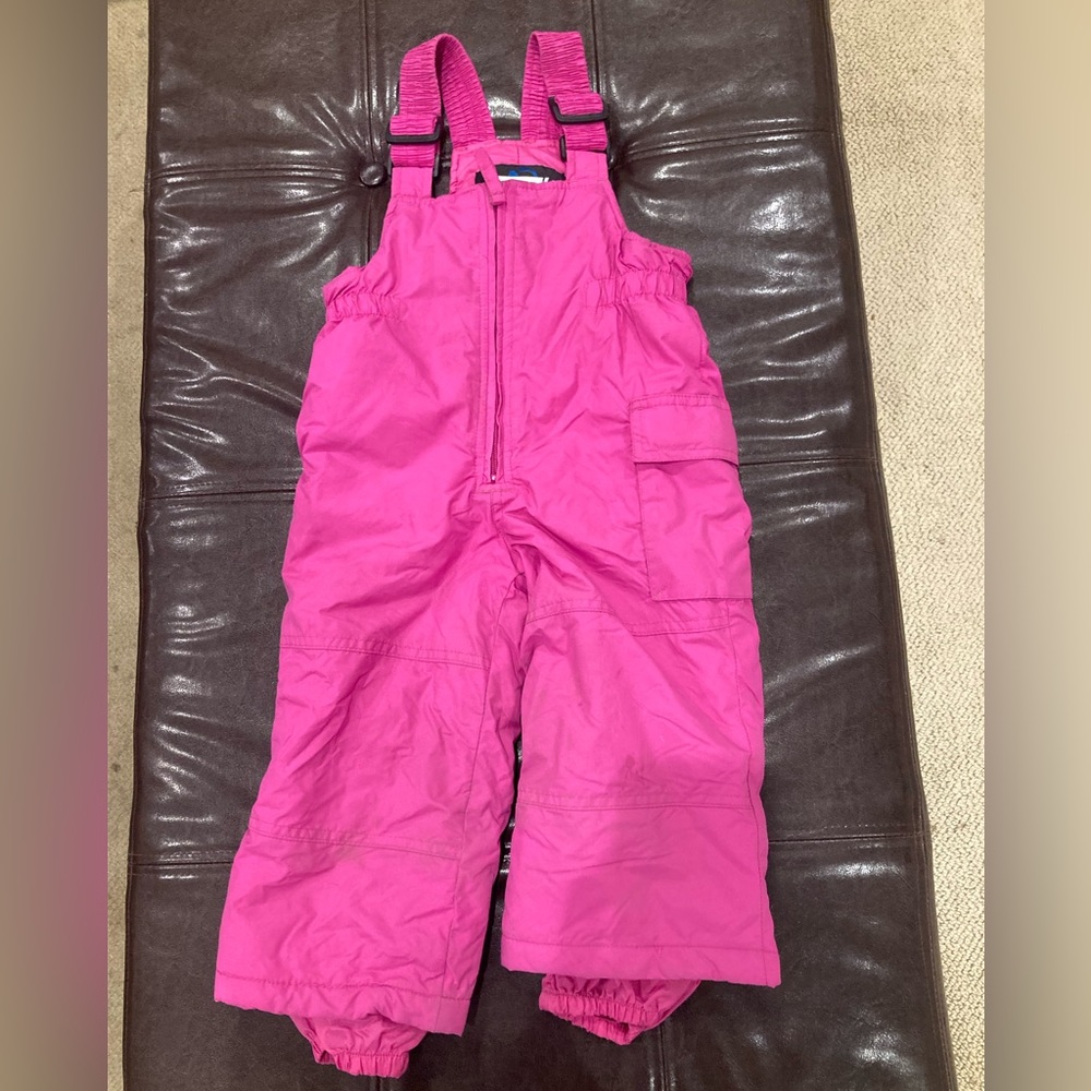 Girls 3T ski bib, hot pink